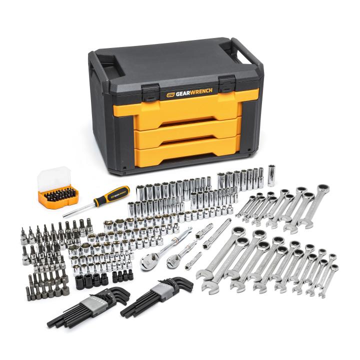 232 Pc. Mechanics Tool Set in 3 Drawer Storage Box